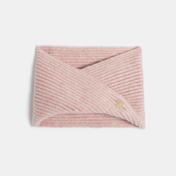 وشاح سنود تريكو محبوك متقاطع باللون الوردي للفتيات الصغيرات